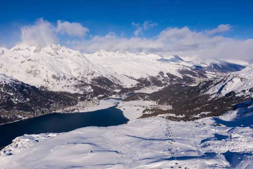 Corvatsch skiing St Moritz winter tour