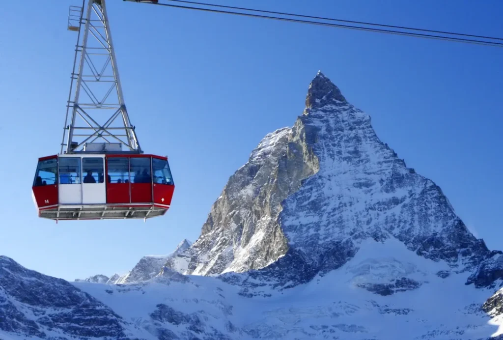 Matterhorn Glacier Paradise cable car Zermatt ski vacation